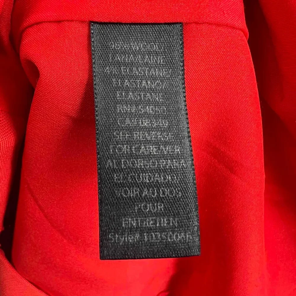 Rachel Roy Red Snap Out Of It Dress Sleeveless V‎ Neck Front Slit Sheath Size 2